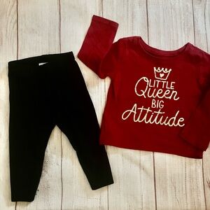 Outfit 2 Pc Long Sleeve Top/ Knit Casual Pants 12/18 Mo